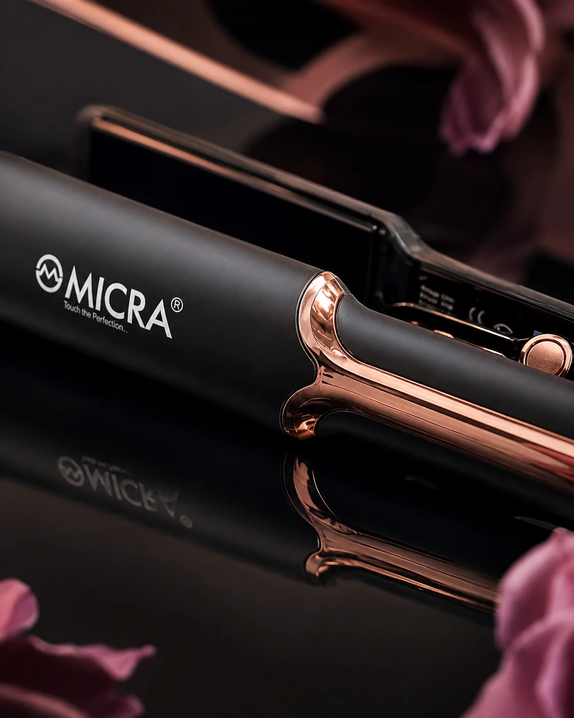 MICRA Shine Hair Straightener on dark premium background